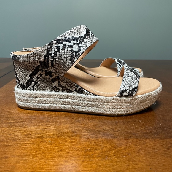 Snakeskin Slip-on Espadrille Wedges - Picture 6 of 9